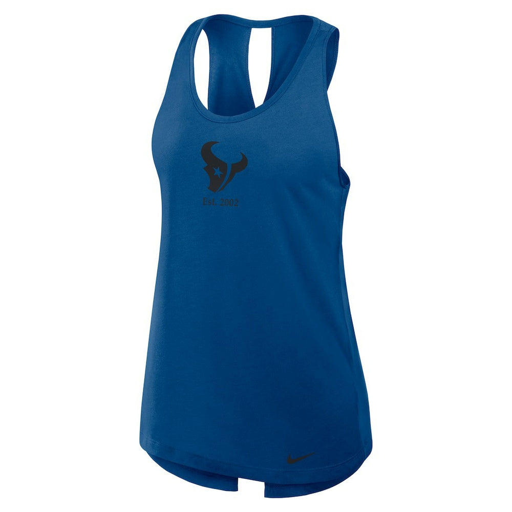 Houston Texans Women's Glory Open-Back Crisscross Dri-FIT Tank Top Navy