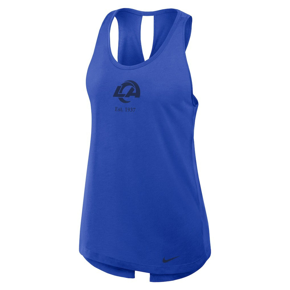Los Angeles Rams Women's Glory Open-Back Crisscross Dri-FIT Tank Top Royal