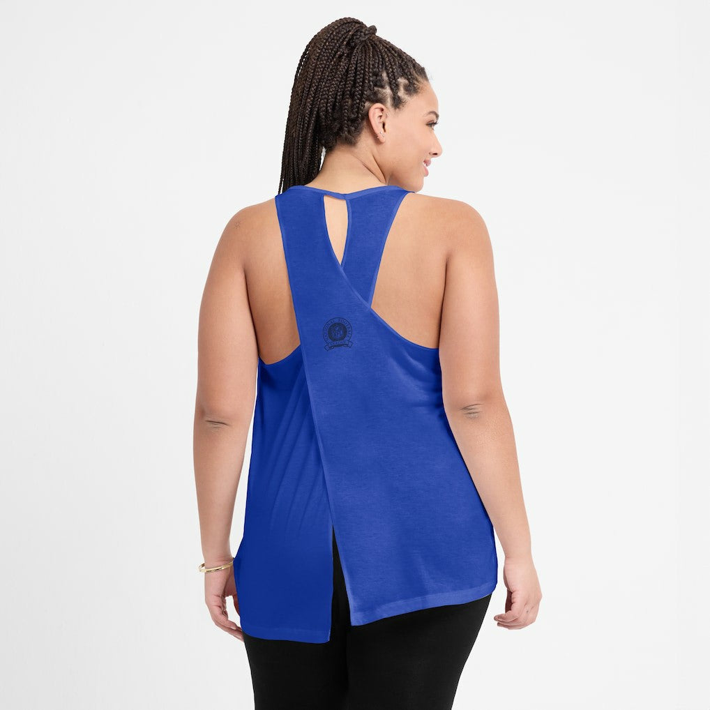 Los Angeles Rams Women's Glory Open-Back Crisscross Dri-FIT Tank Top Royal