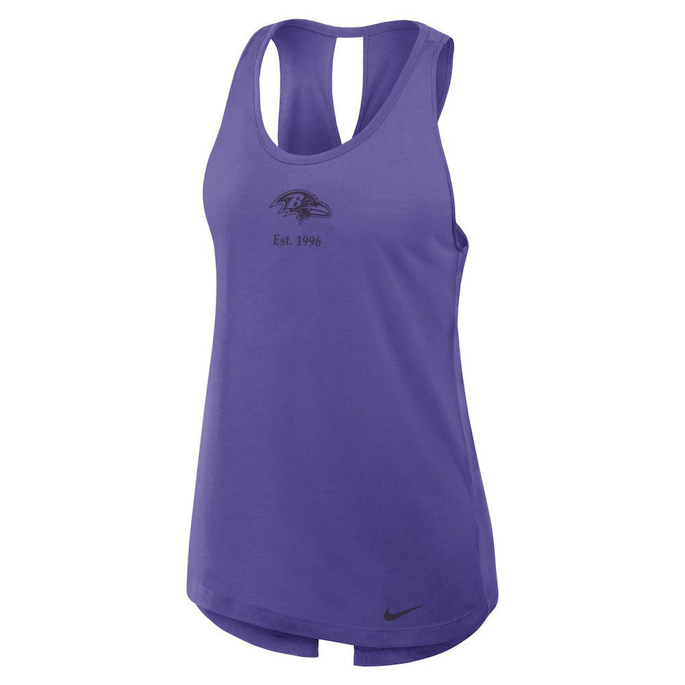 Baltimore Ravens Women's Glory Open-Back Crisscross Dri-FIT Tank Top Purple