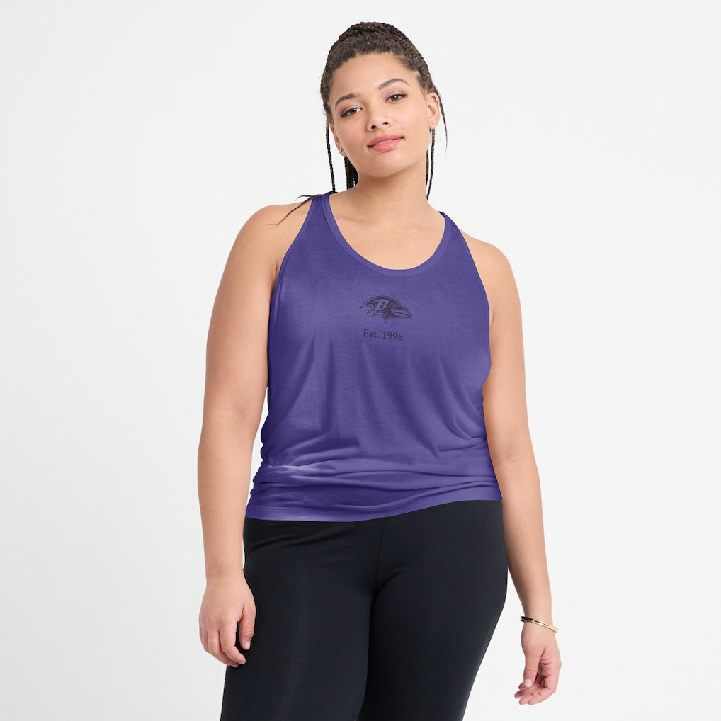 Baltimore Ravens Women's Glory Open-Back Crisscross Dri-FIT Tank Top Purple