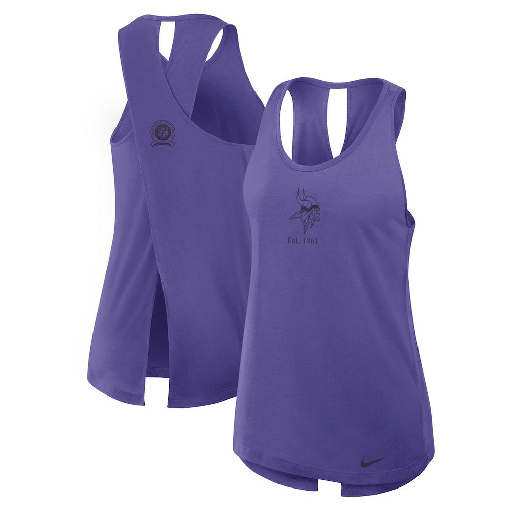 Minnesota Vikings Women's Glory Open-Back Crisscross Dri-FIT Tank Top Purple