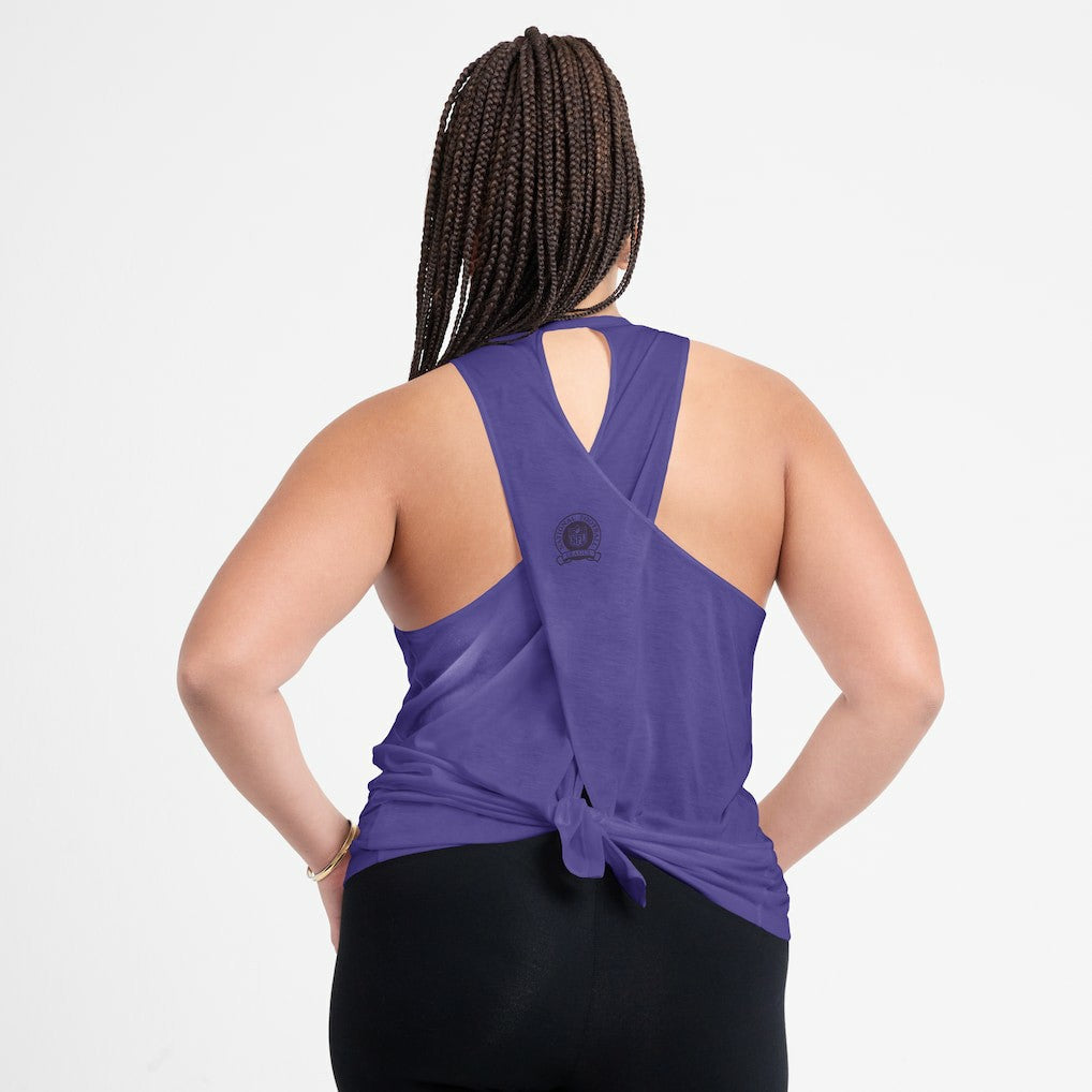 Minnesota Vikings Women's Glory Open-Back Crisscross Dri-FIT Tank Top Purple