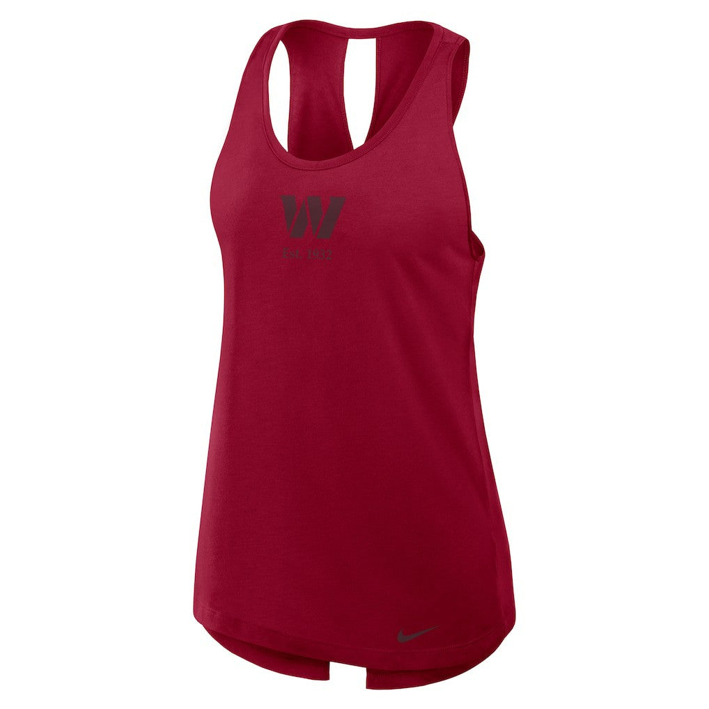Washington Commanders Women's Glory Open-Back Crisscross Dri-FIT Tank Top Burgundy