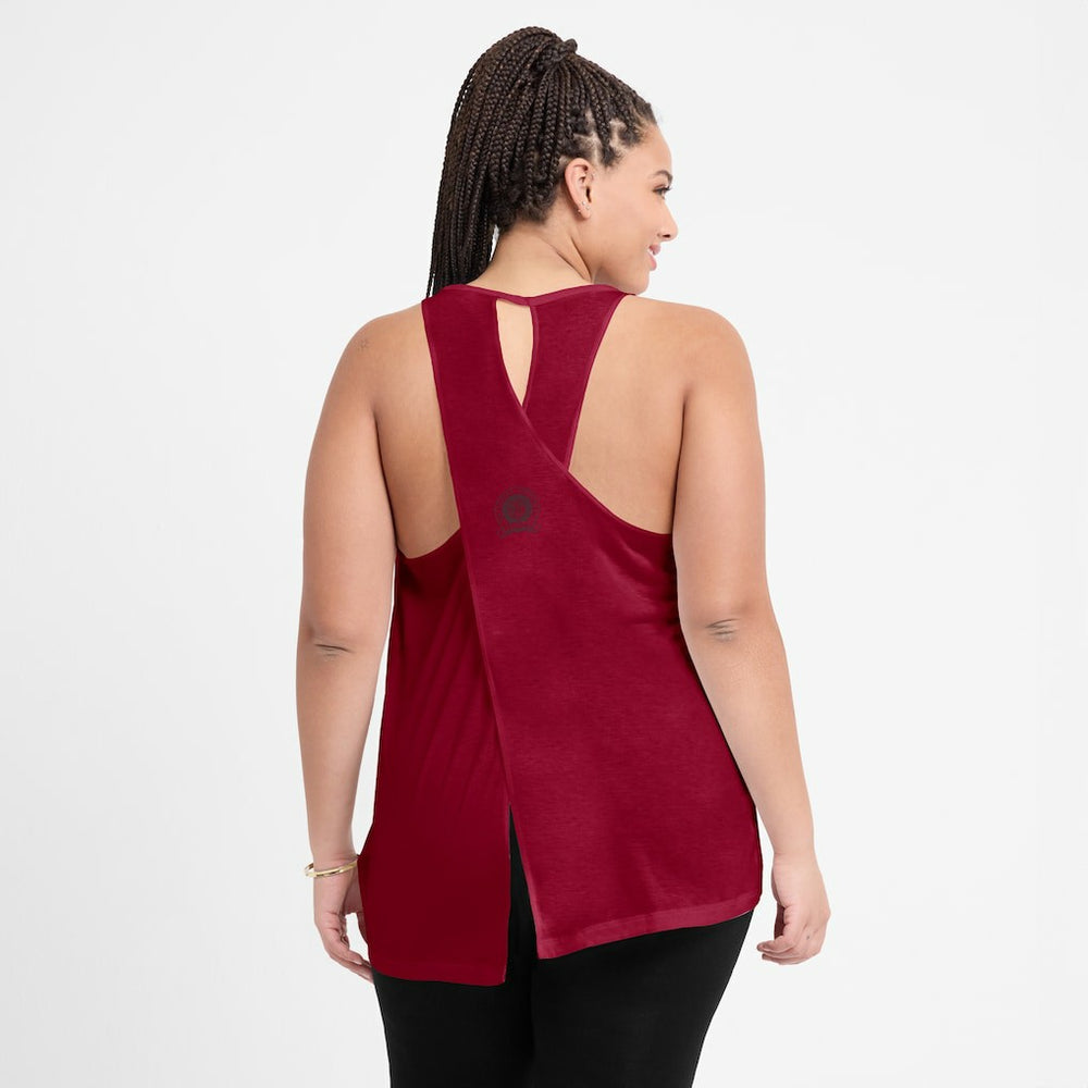 Washington Commanders Women's Glory Open-Back Crisscross Dri-FIT Tank Top Burgundy