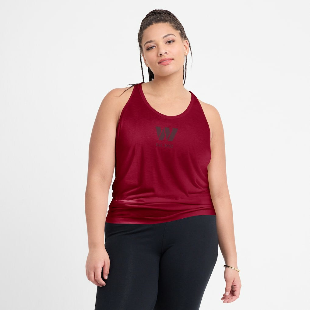 Washington Commanders Women's Glory Open-Back Crisscross Dri-FIT Tank Top Burgundy