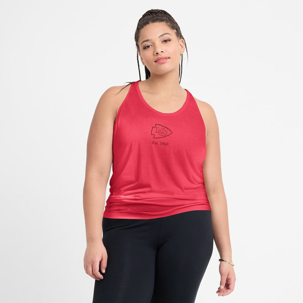 Kansas City Chiefs Women's Glory Open-Back Crisscross Dri-FIT Tank Top Light Red