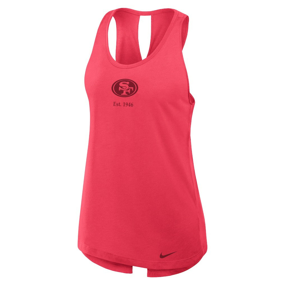 San Francisco 49ers Women's Glory Open-Back Crisscross Dri-FIT Tank Top Light Red