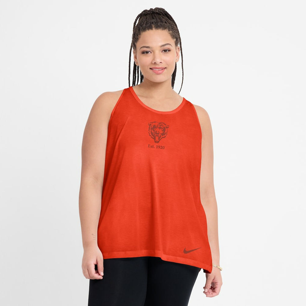 Chicago Bears Women's Glory Open-Back Crisscross Dri-FIT Tank Top Orange