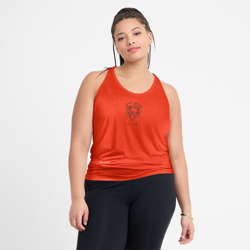 Chicago Bears Women's Glory Open-Back Crisscross Dri-FIT Tank Top Orange