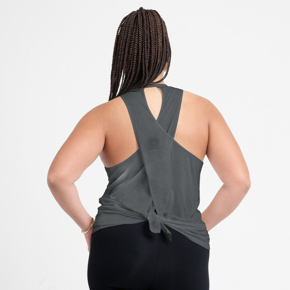 Pittsburgh Steelers Women's Glory Open-Back Crisscross Dri-FIT Tank Top Charcoal