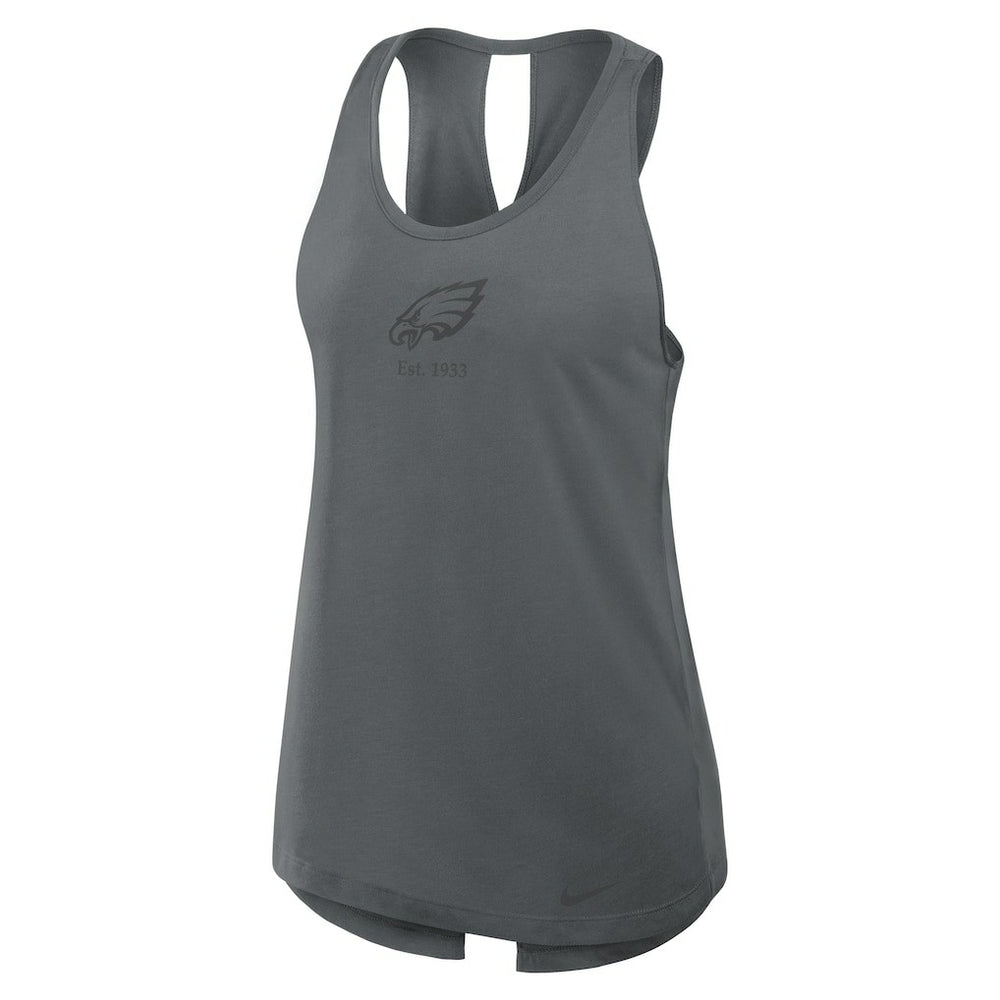 Philadelphia Eagles Women's Glory Open-Back Crisscross Dri-FIT Tank Top Charcoal