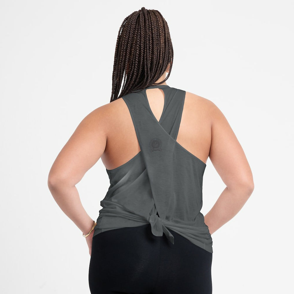 Philadelphia Eagles Women's Glory Open-Back Crisscross Dri-FIT Tank Top Charcoal