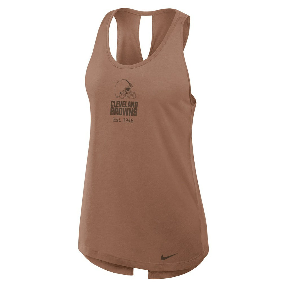 Cleveland Browns Women's Glory Open-Back Crisscross Dri-FIT Tank Top Brown