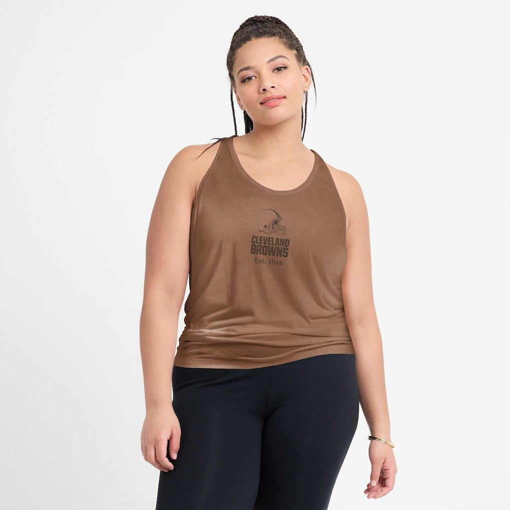 Cleveland Browns Women's Glory Open-Back Crisscross Dri-FIT Tank Top Brown