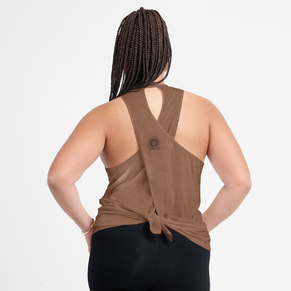 Cleveland Browns Women's Glory Open-Back Crisscross Dri-FIT Tank Top Brown