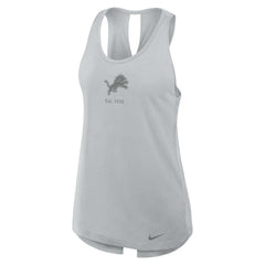 Detroit Lions Women's Glory Open-Back Crisscross Dri-FIT Tank Top Gray