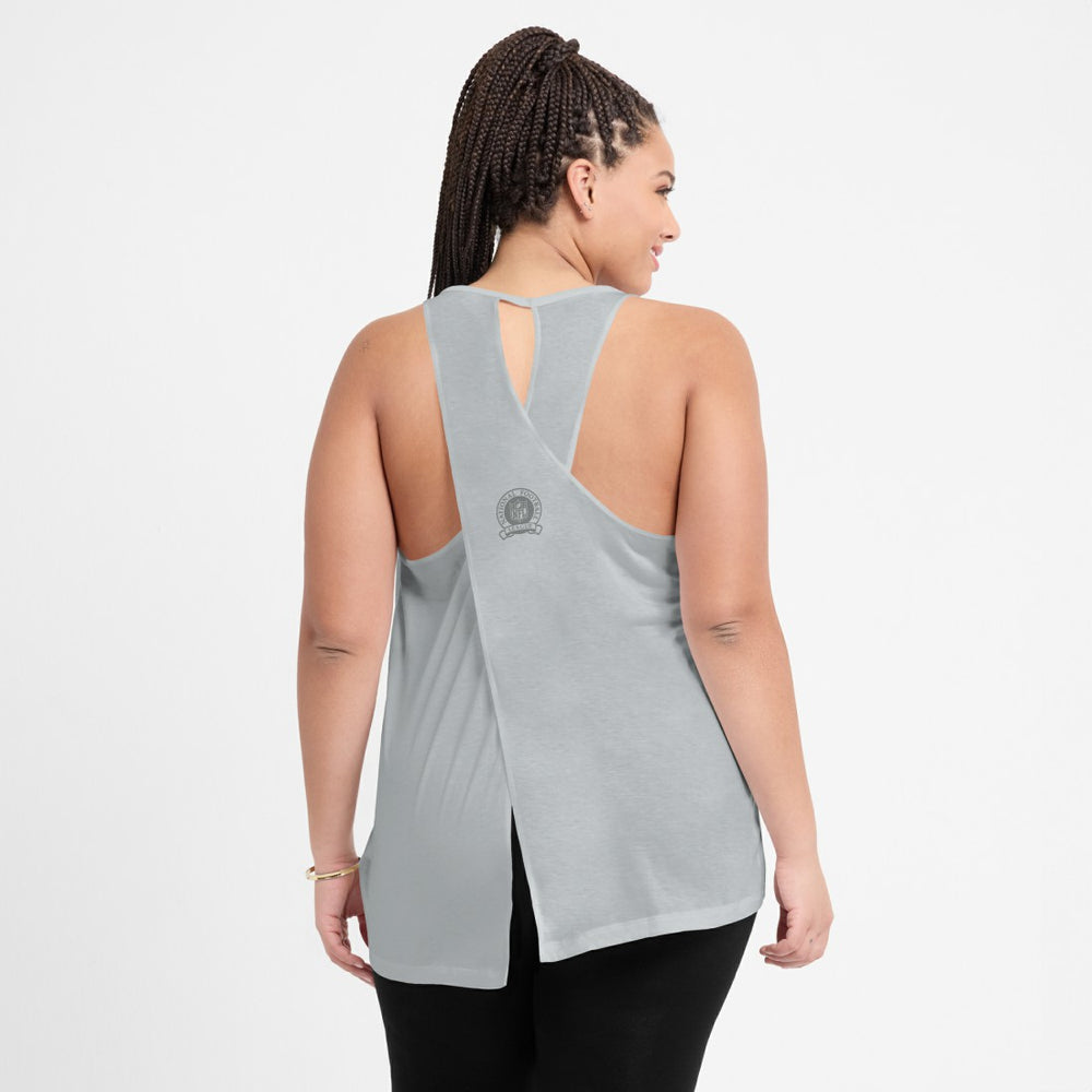 Detroit Lions Women's Glory Open-Back Crisscross Dri-FIT Tank Top Gray