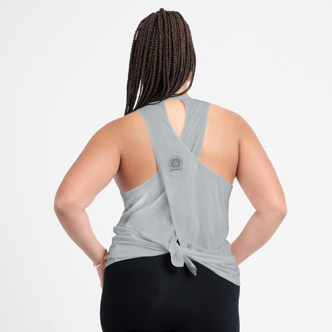 Detroit Lions Women's Glory Open-Back Crisscross Dri-FIT Tank Top Gray