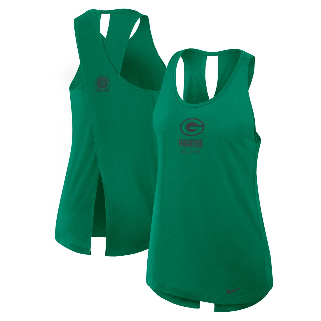 Green Bay Packers Women's Glory Open-Back Crisscross Dri-FIT Tank Top Green
