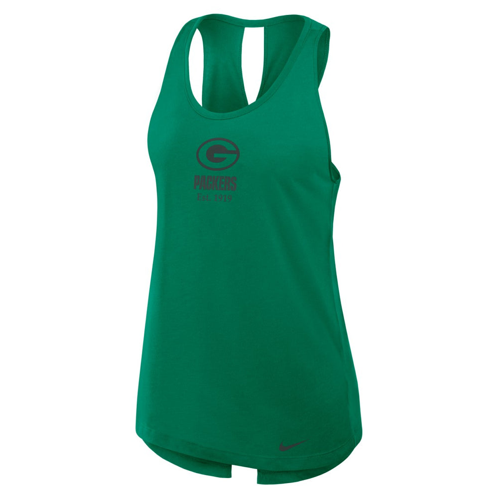 Green Bay Packers Women's Glory Open-Back Crisscross Dri-FIT Tank Top Green