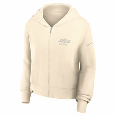 New York Jets Women's Glory Cropped Full-Zip Hoodie Cream