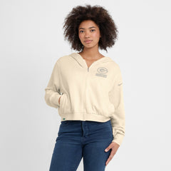 Green Bay Packers Women's Glory Cropped Full-Zip Hoodie Cream