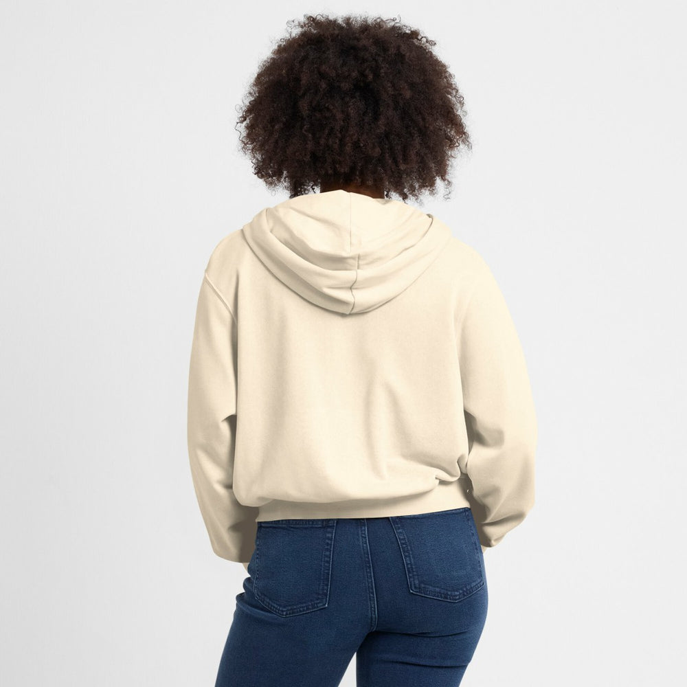 Green Bay Packers Women's Glory Cropped Full-Zip Hoodie Cream