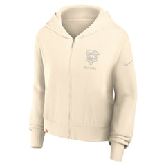 Chicago Bears Women's Glory Cropped Full-Zip Hoodie Cream