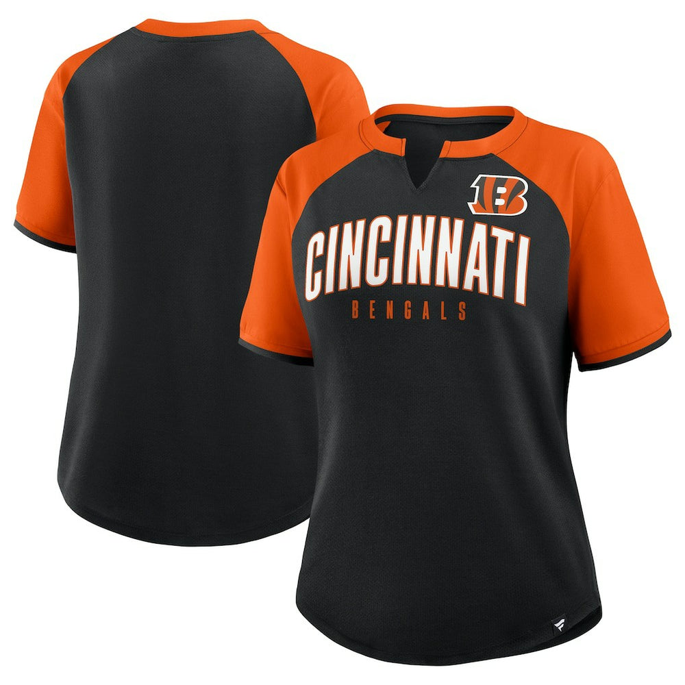 Cincinnati Bengals Women's Height Advantage T-Shirt Black/Orange