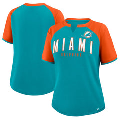 Miami Dolphins Women's Height Advantage T-Shirt Aqua/Orange