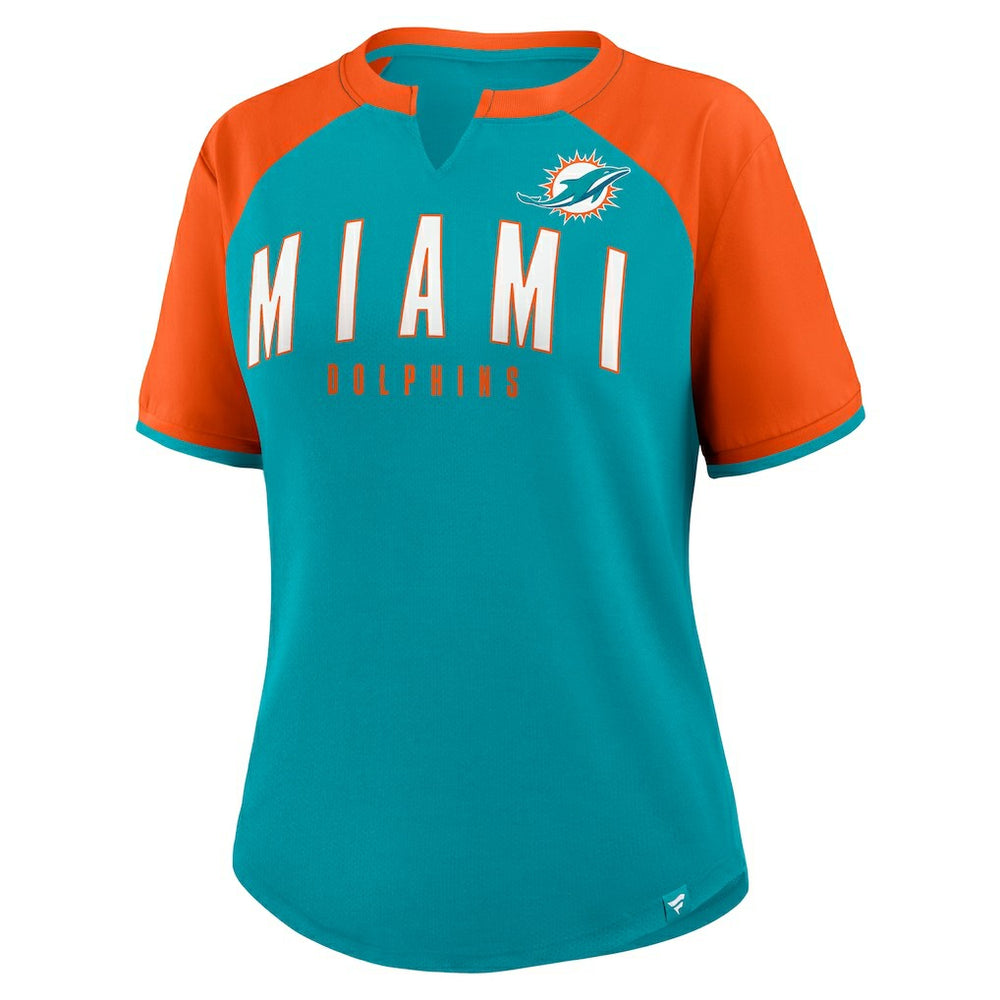 Miami Dolphins Women's Height Advantage T-Shirt Aqua/Orange