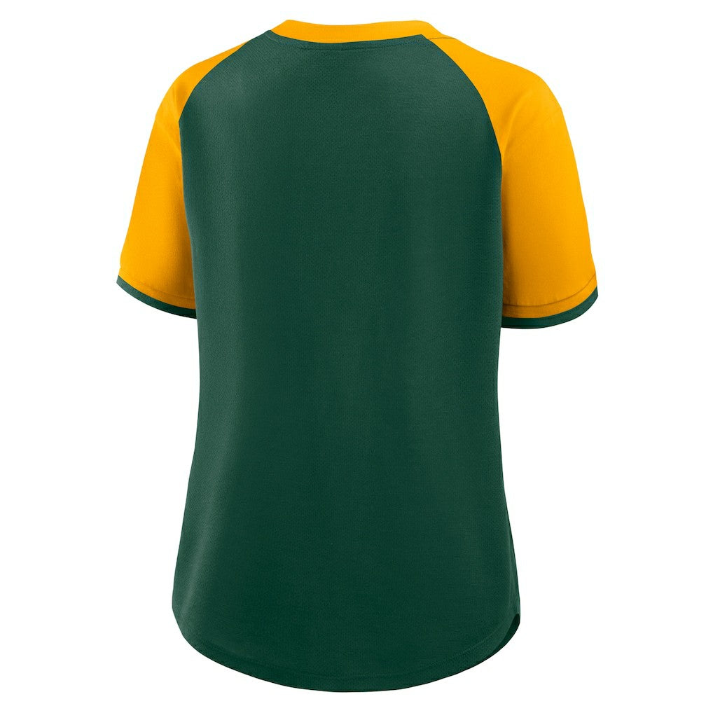 Green Bay Packers Women's Height Advantage T-Shirt Green/Gold