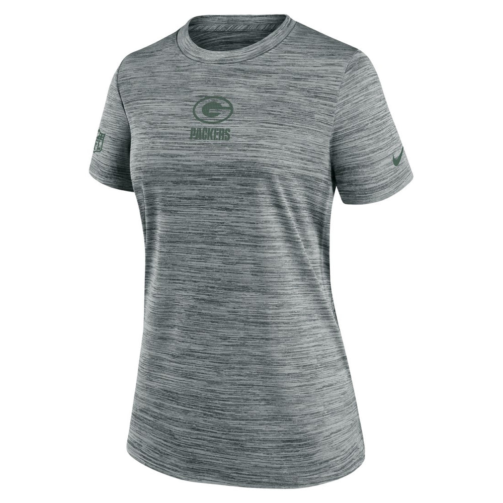 Green Bay Packers Women's Sideline Velocity Dri-FIT T-Shirt Gray