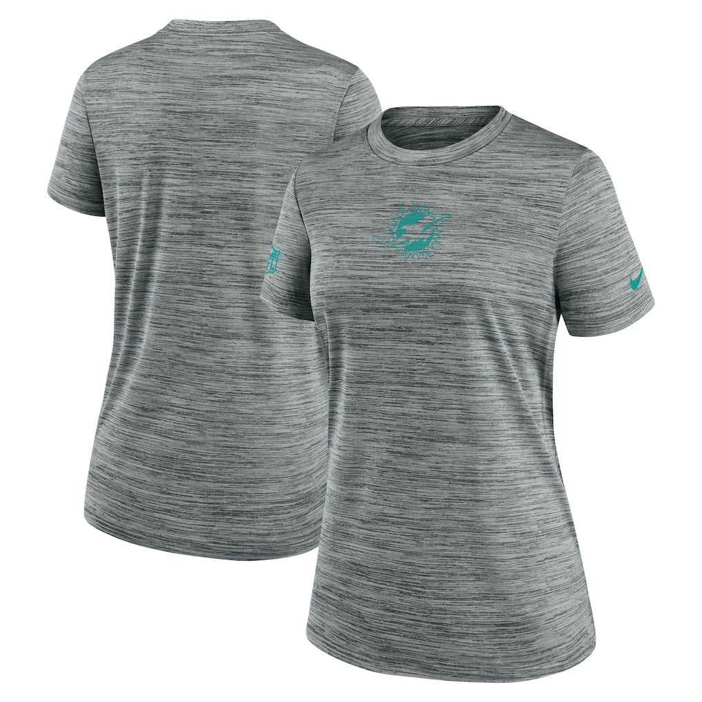Miami Dolphins Women's Sideline Velocity Dri-FIT T-Shirt Gray