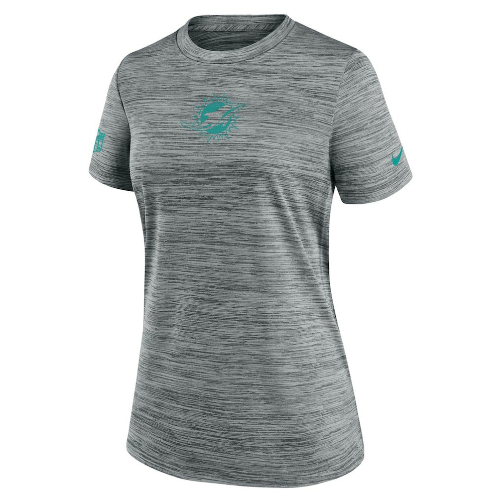 Miami Dolphins Women's Sideline Velocity Dri-FIT T-Shirt Gray