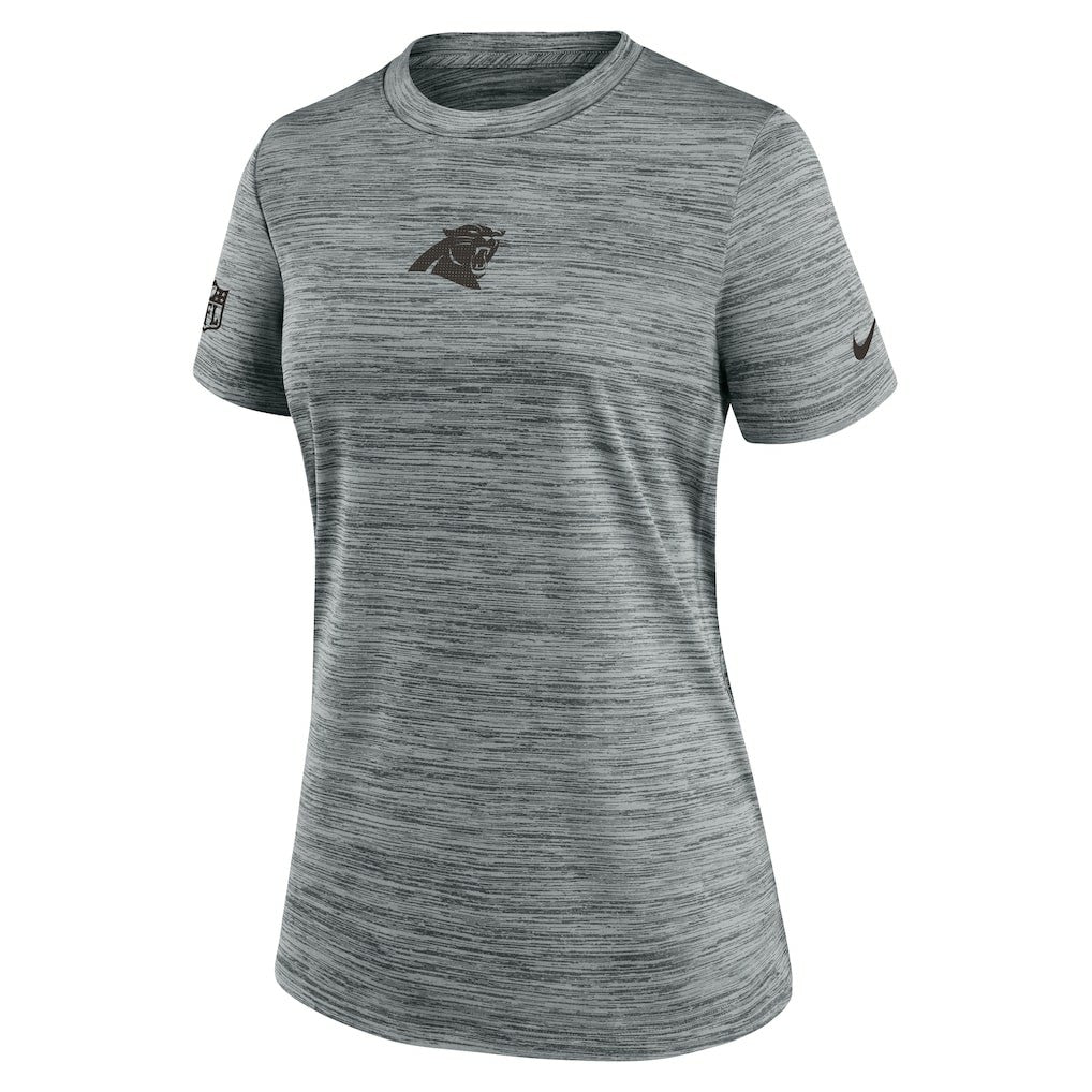 Carolina Panthers Women's Sideline Velocity Dri-FIT T-Shirt Gray