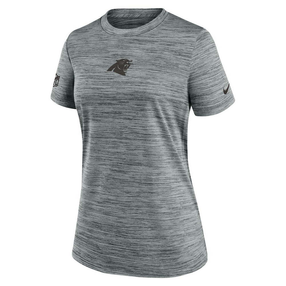 Carolina Panthers Women's Sideline Velocity Dri-FIT T-Shirt Gray