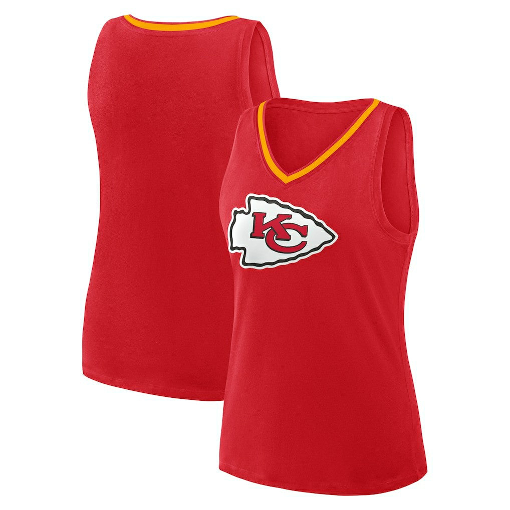 Kansas City Chiefs Logo Athletic Women's Stellar Win V-Neck Tank Top Red