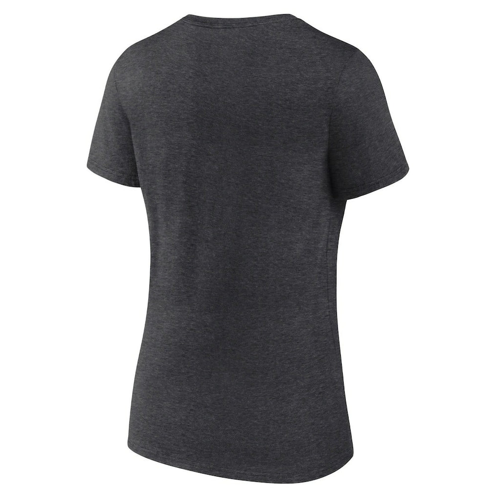 Las Vegas Raiders Logo Athletic Women's Unrivaled V-Neck T-Shirt Heather Charcoal
