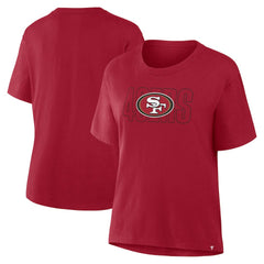 San Francisco 49ers Women's Line Em Up T-Shirt Scarlet