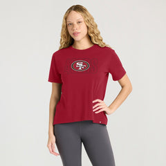 San Francisco 49ers Women's Line Em Up T-Shirt Scarlet