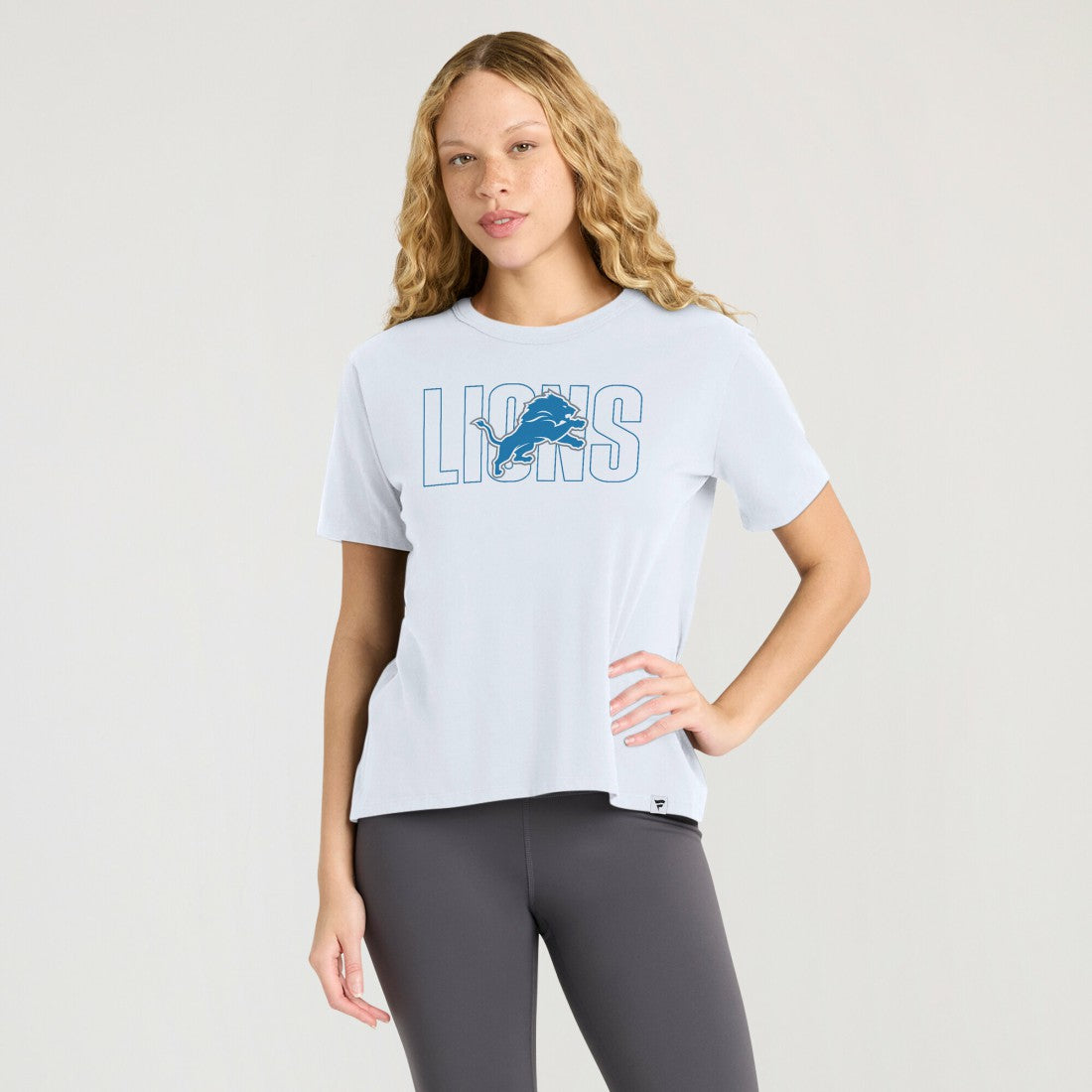 Detroit Lions Women's Line Em Up T-Shirt Ash