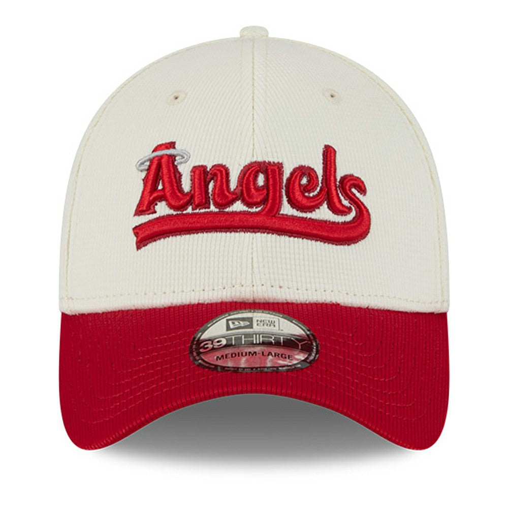 Los Angeles Angels New Era City Connect Batting Practice 39THIRTY Flex Hat - Cream/Red Hats