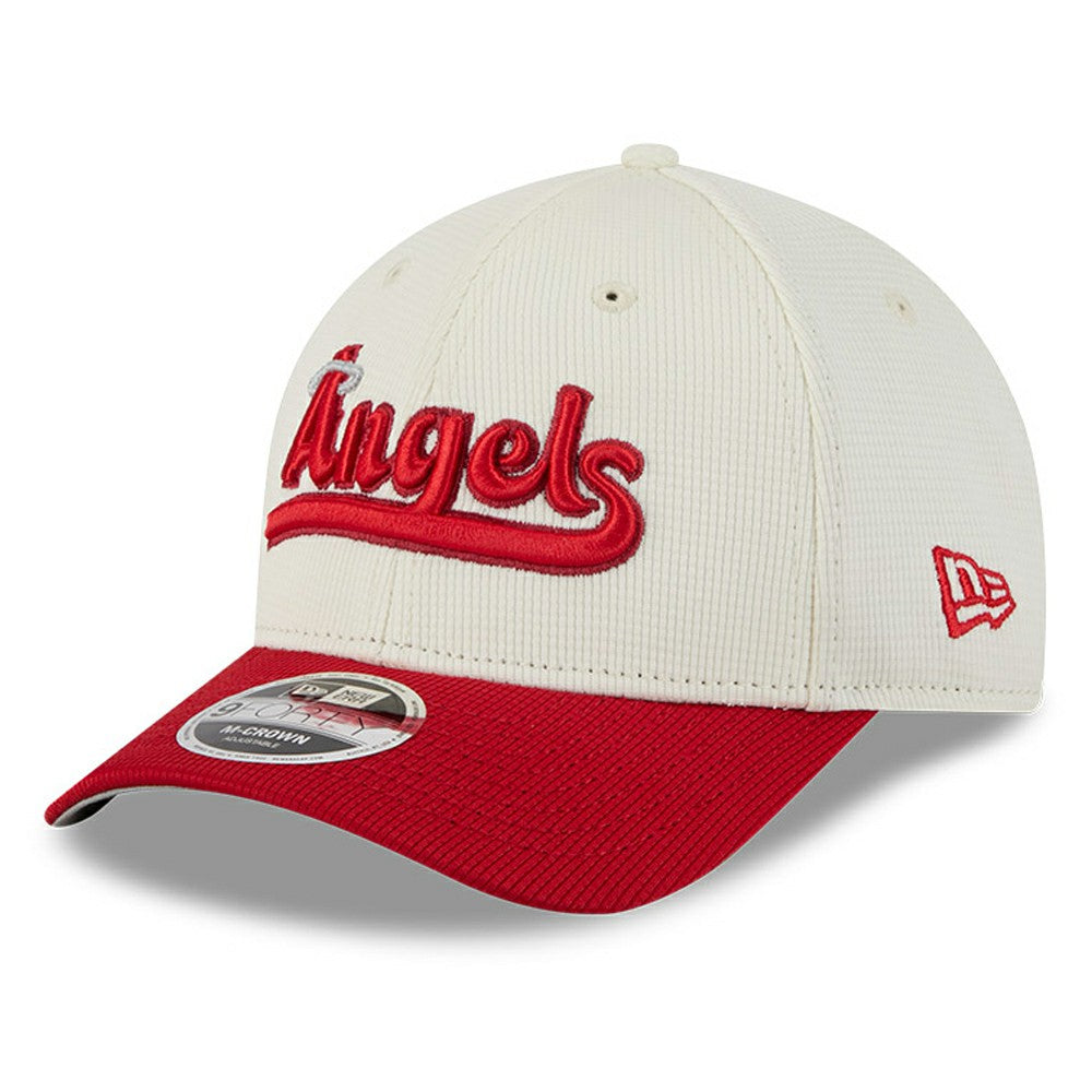 Los Angeles Angels New Era City Connect Batting Practice 9FORTY M-Crown Adjustable Hat - Cream/Red Hats
