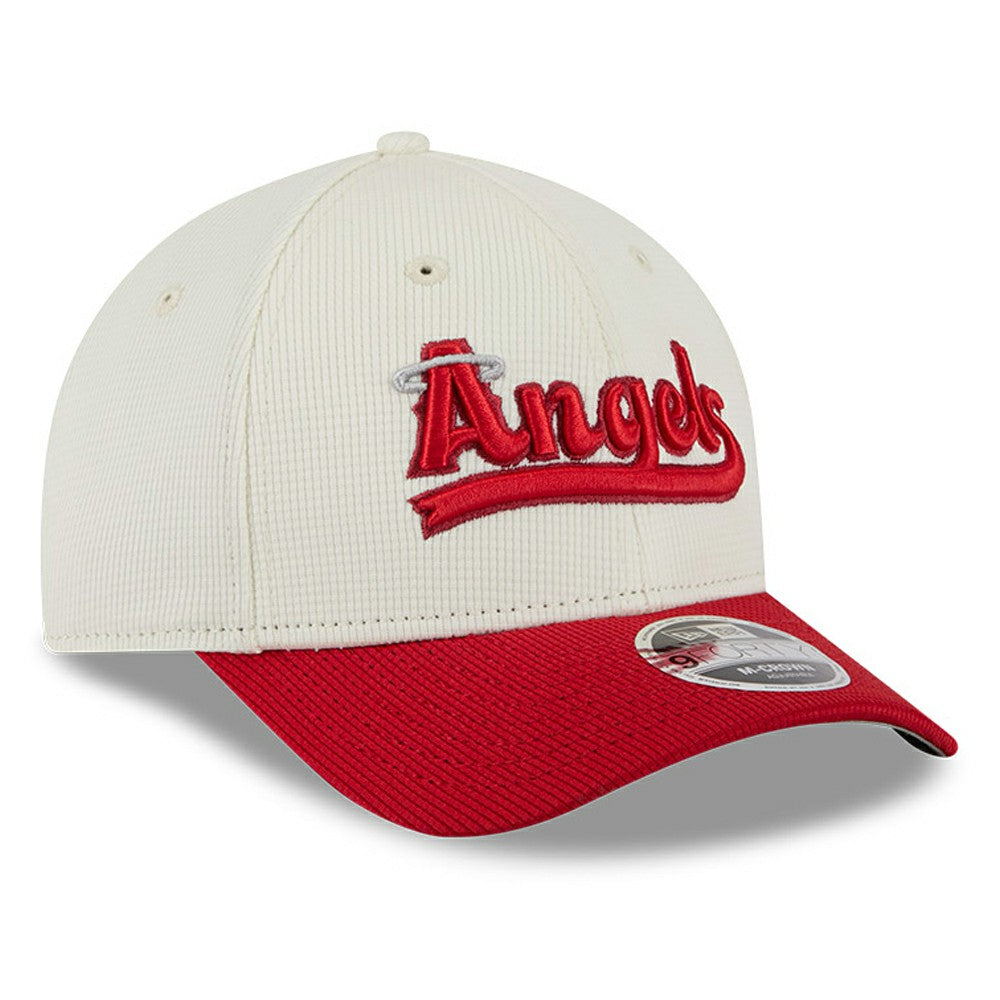 Los Angeles Angels New Era City Connect Batting Practice 9FORTY M-Crown Adjustable Hat - Cream/Red Hats