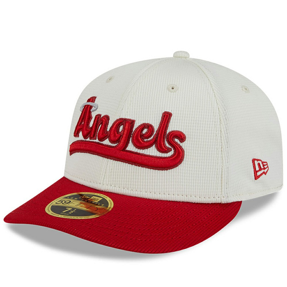 Los Angeles Angels New Era City Connect Batting Practice Low Profile 59FIFTY Fitted Hat - Cream/Red Hats