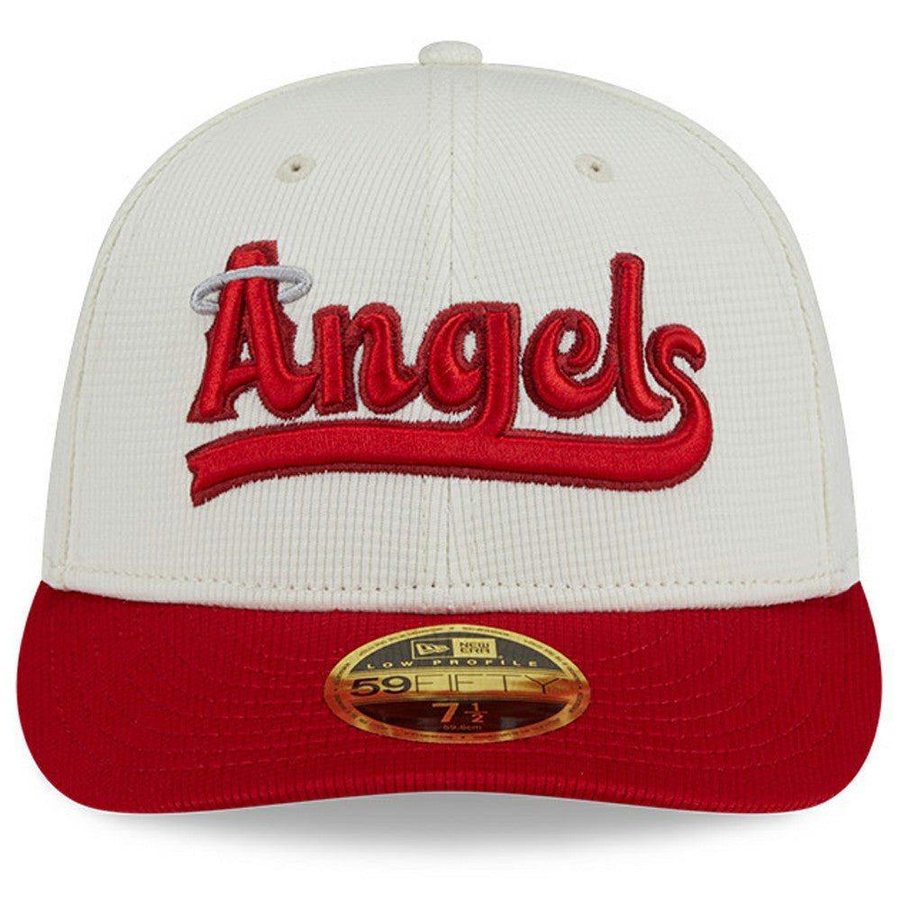 Los Angeles Angels New Era City Connect Batting Practice Low Profile 59FIFTY Fitted Hat - Cream/Red Hats