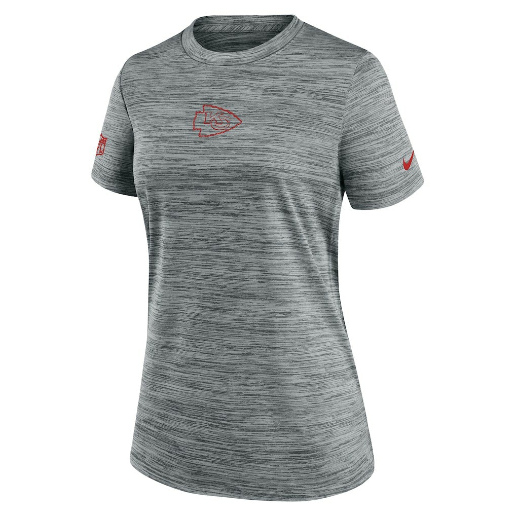 Kansas City Chiefs Women's Sideline Velocity Dri-FIT T-Shirt Gray