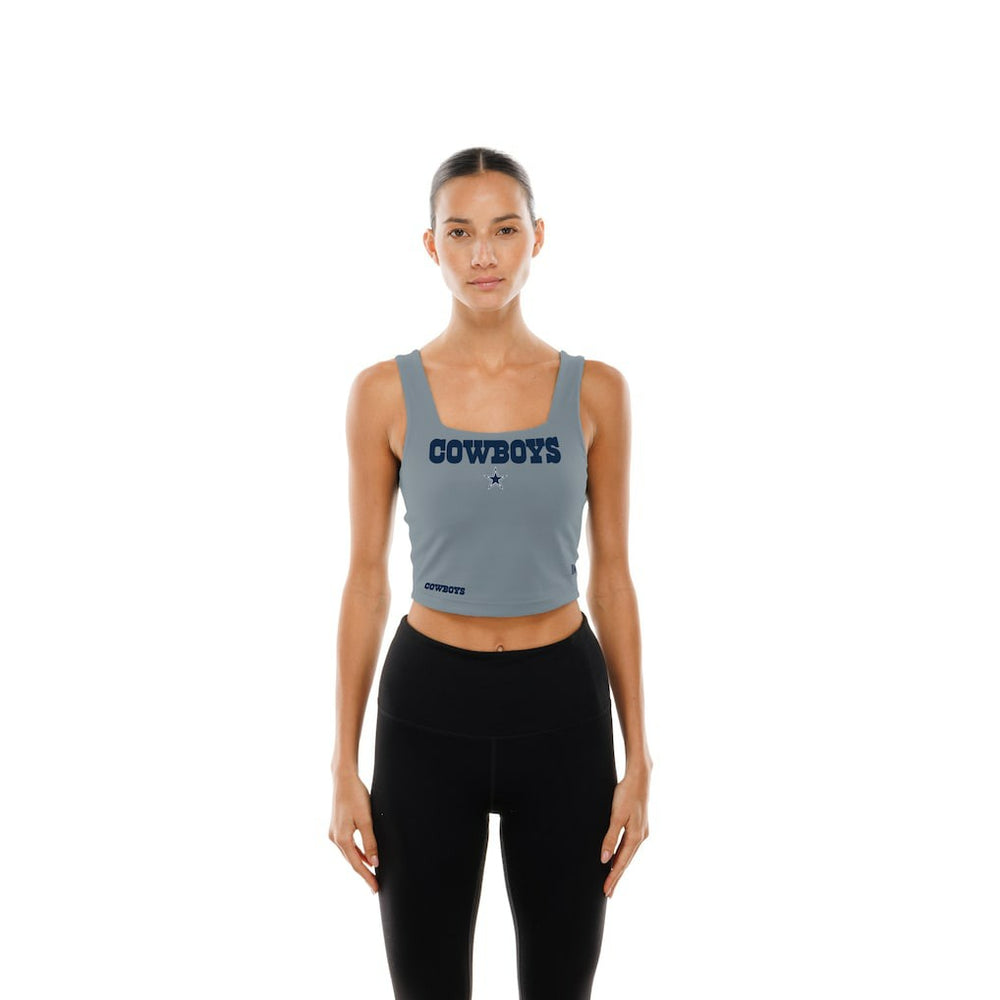 Dallas Cowboys New Era Women's Reversible Cropped Sport Classics Tank Top Navy/Gray